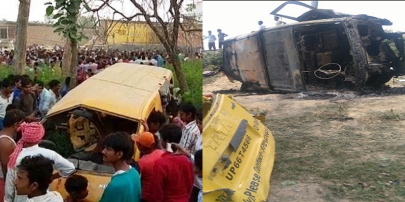 Photo of कुशीनगर मे ट्रेन से टकराई स्कूल वैन, 13 बच्चो की मौत, सीएम ने जताया दुख