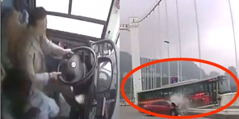 Photo of VIDEO : चलती बस में महिला का ड्राइवर से झगड़ना पड़ा भारी , नदी में गिरी बस , 13 लोगो की मौत